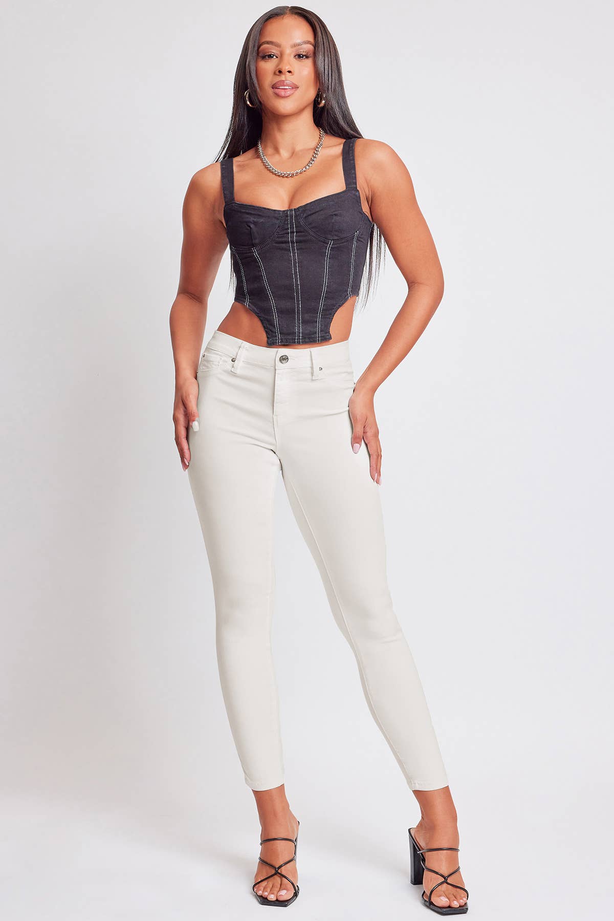 Hyperstretch Mid-Rise Skinny Jean: XL / Junior / Shell Pink
