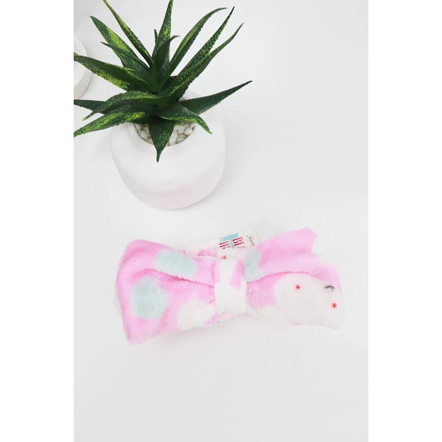 Assorted Print Beauty Spa Bow Headband: MIX COLOR / ONE