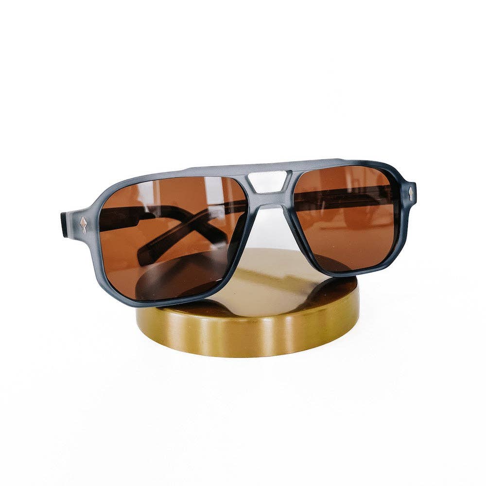 Maverick Matte Double Bridge Aviator Sunglasses: Tortoise