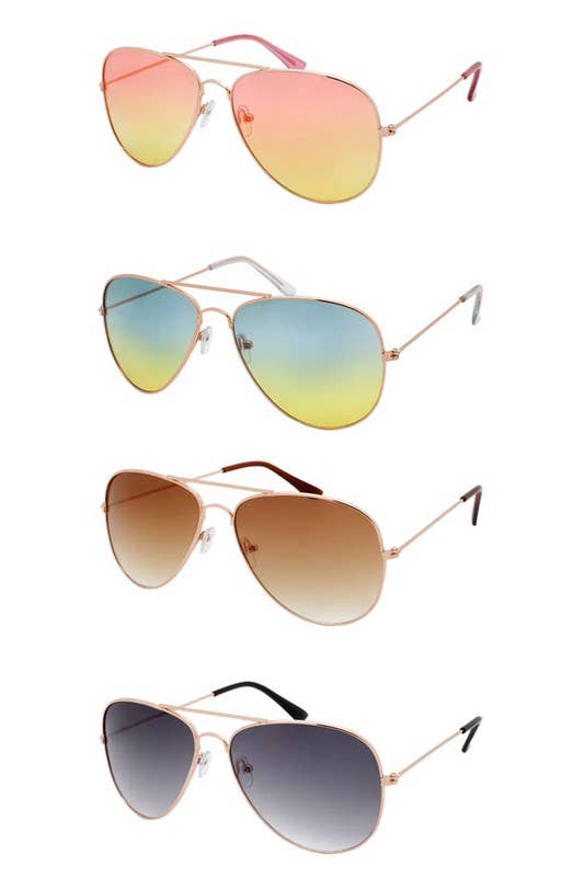 Fashion Aviator Sunglasses: MIX COLOR / ONE SIZE