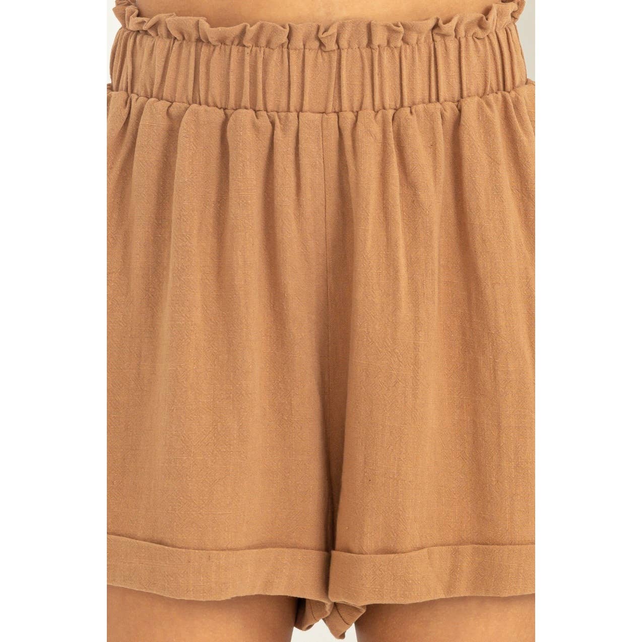 HF23A770-HIGH-WAISTED SHORTS: BLACK / L