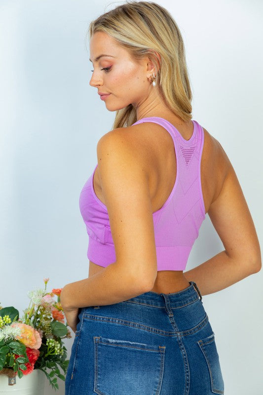 WHITE BIRCH-Seamless Crop Top