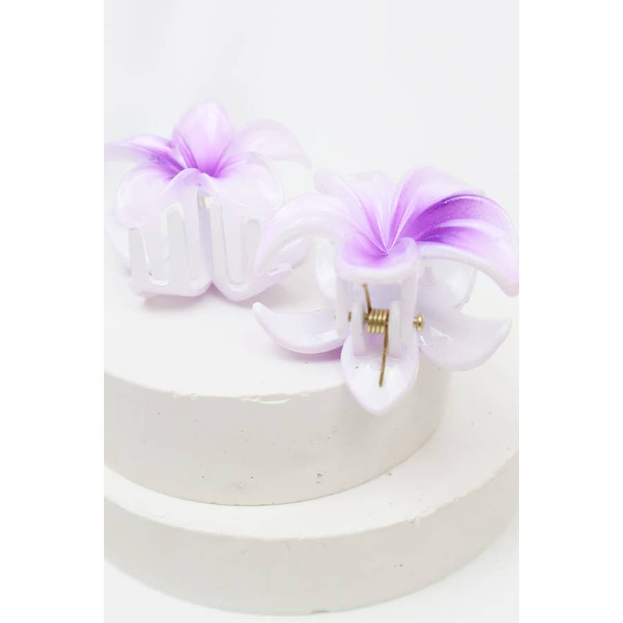 Ombre Plumeria Flowers Hair Claw: MIX COLOR / ONE