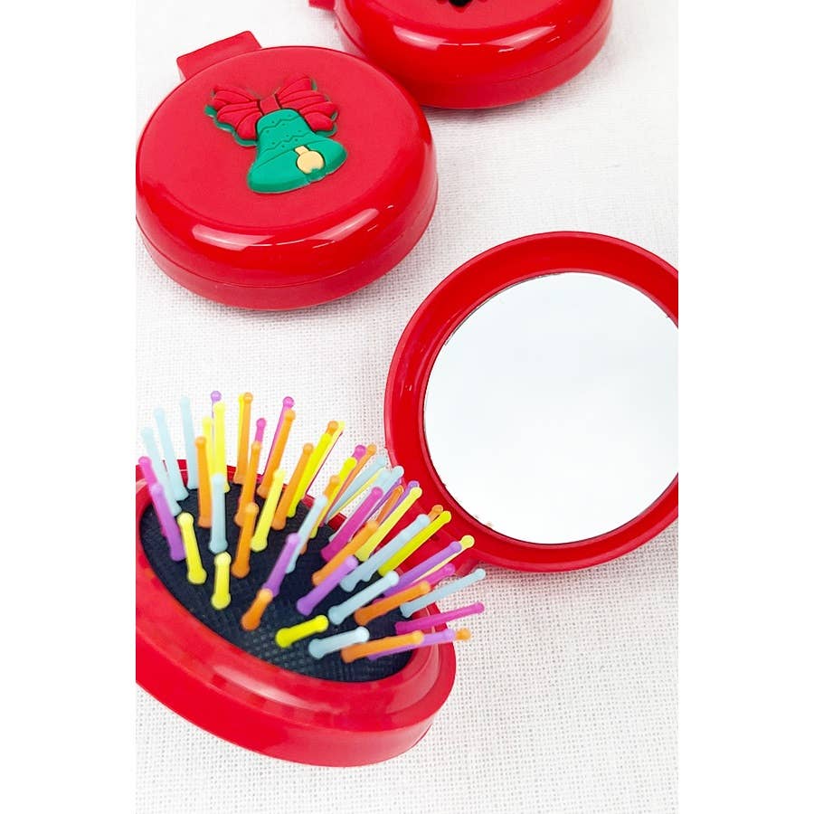 Christmas Theme Round Mirror with Pop Up Brush: MIX COLOR / ONE