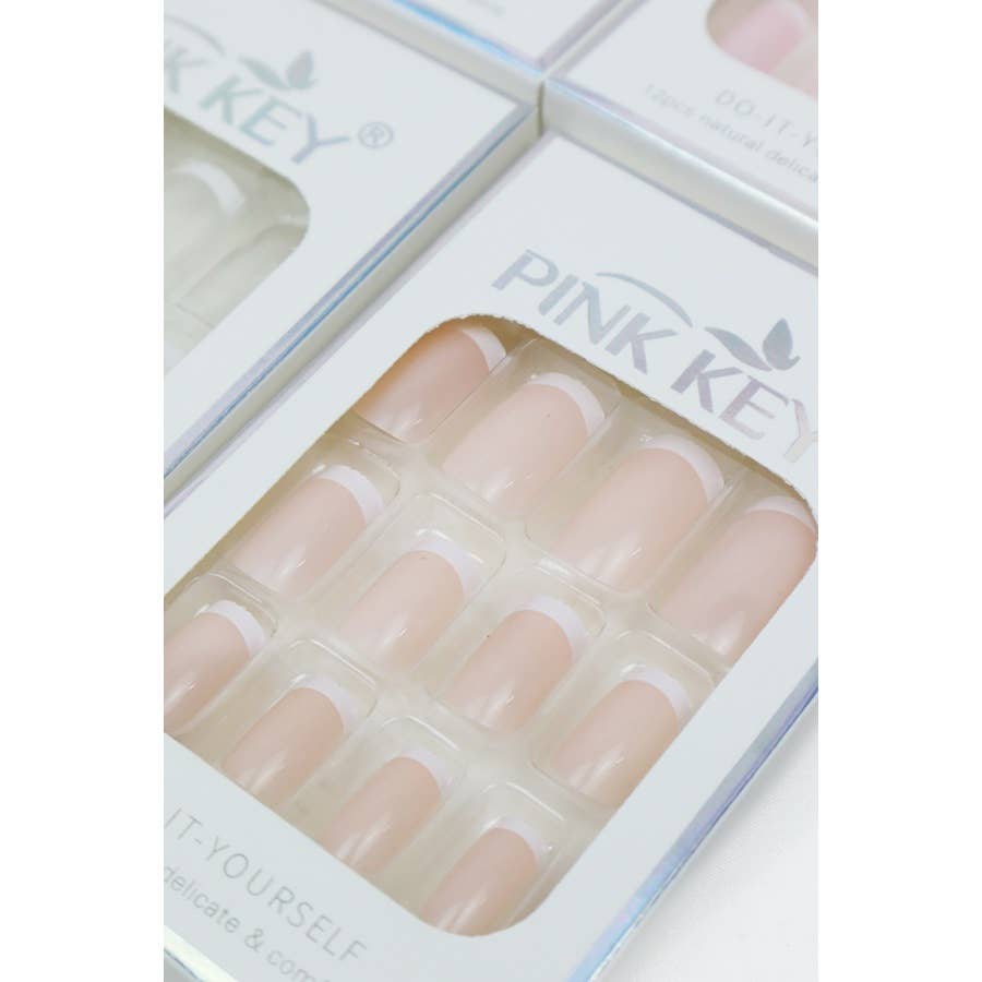 Natural Look French Tip Press on Nails: MIX COLOR / ONE