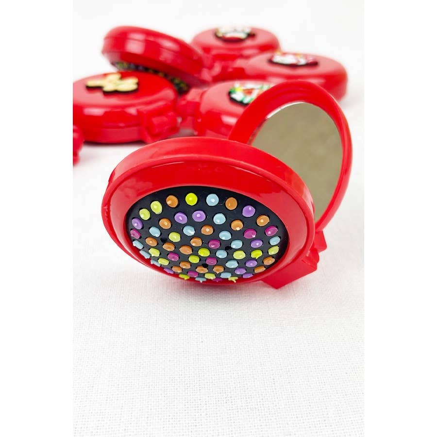 Christmas Theme Round Mirror with Pop Up Brush: MIX COLOR / ONE
