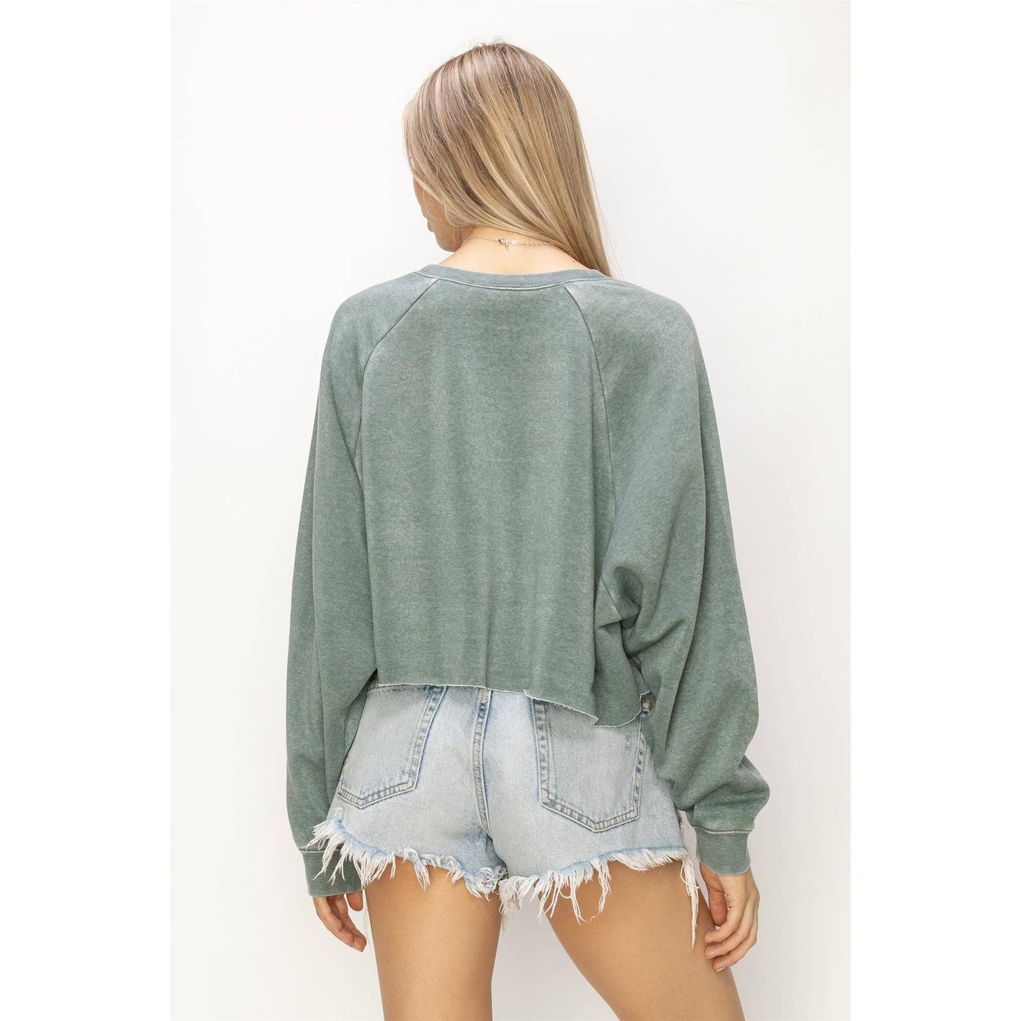 DZ24C251-LAID BACK CROP SWEATSHIRT: L / WATERMELON