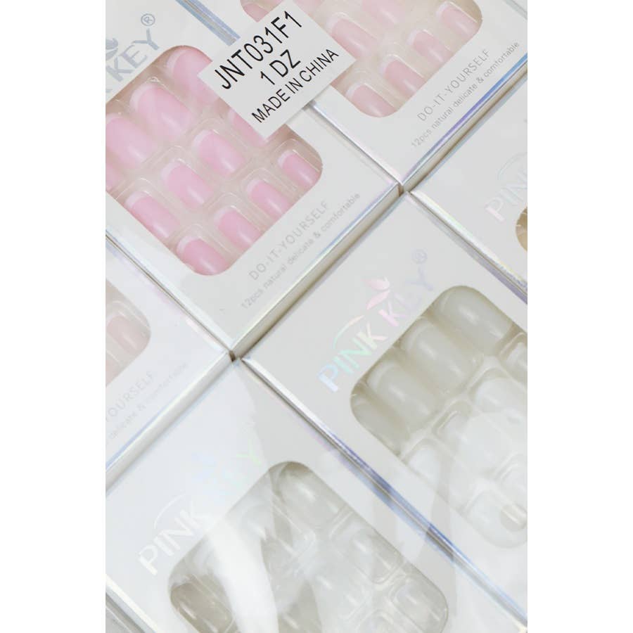 Natural Look French Tip Press on Nails: MIX COLOR / ONE