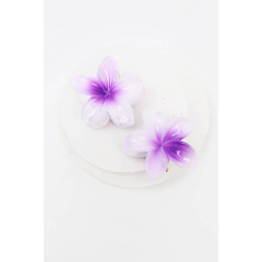 Ombre Plumeria Flowers Hair Claw: MIX COLOR / ONE