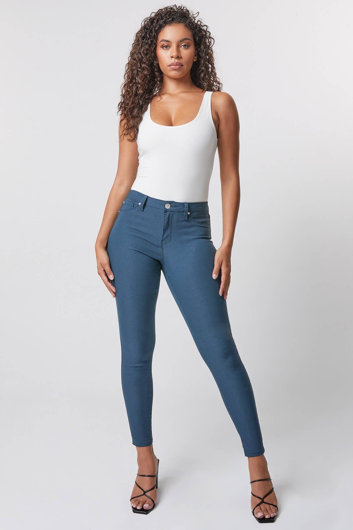 Junior Hyperstretch Mid-Rise Skinny Jean: Medium / BLSTL-Blue STeel