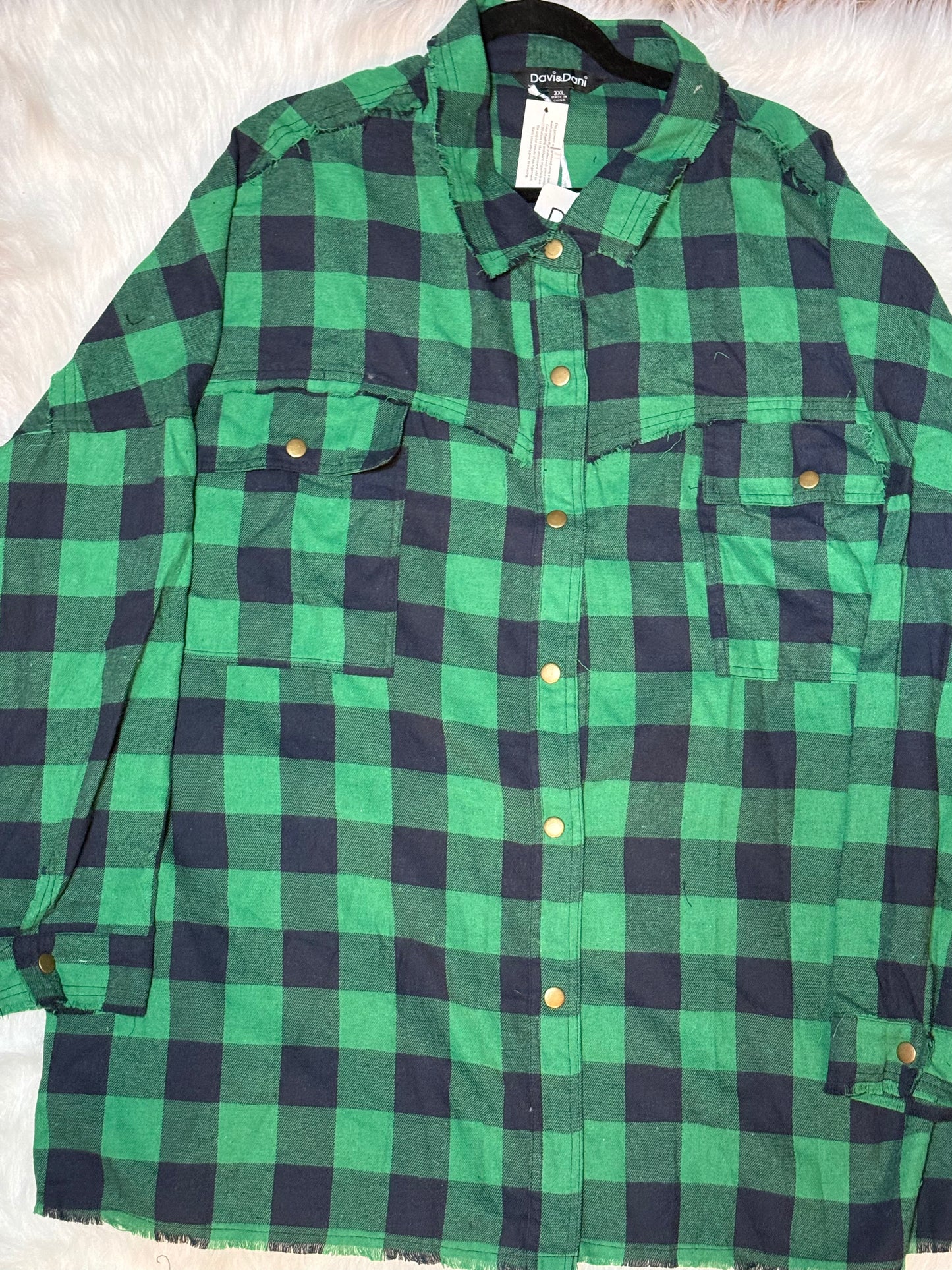 D&D-Green Plaid Button Up