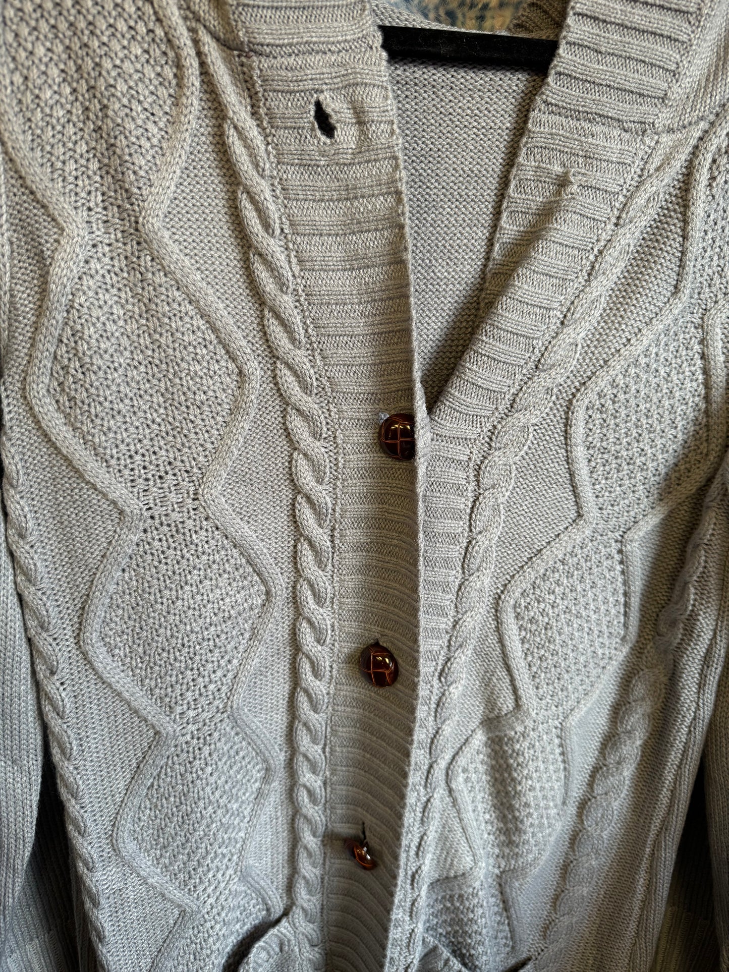 Button Up Hooded Cardigan-Gray