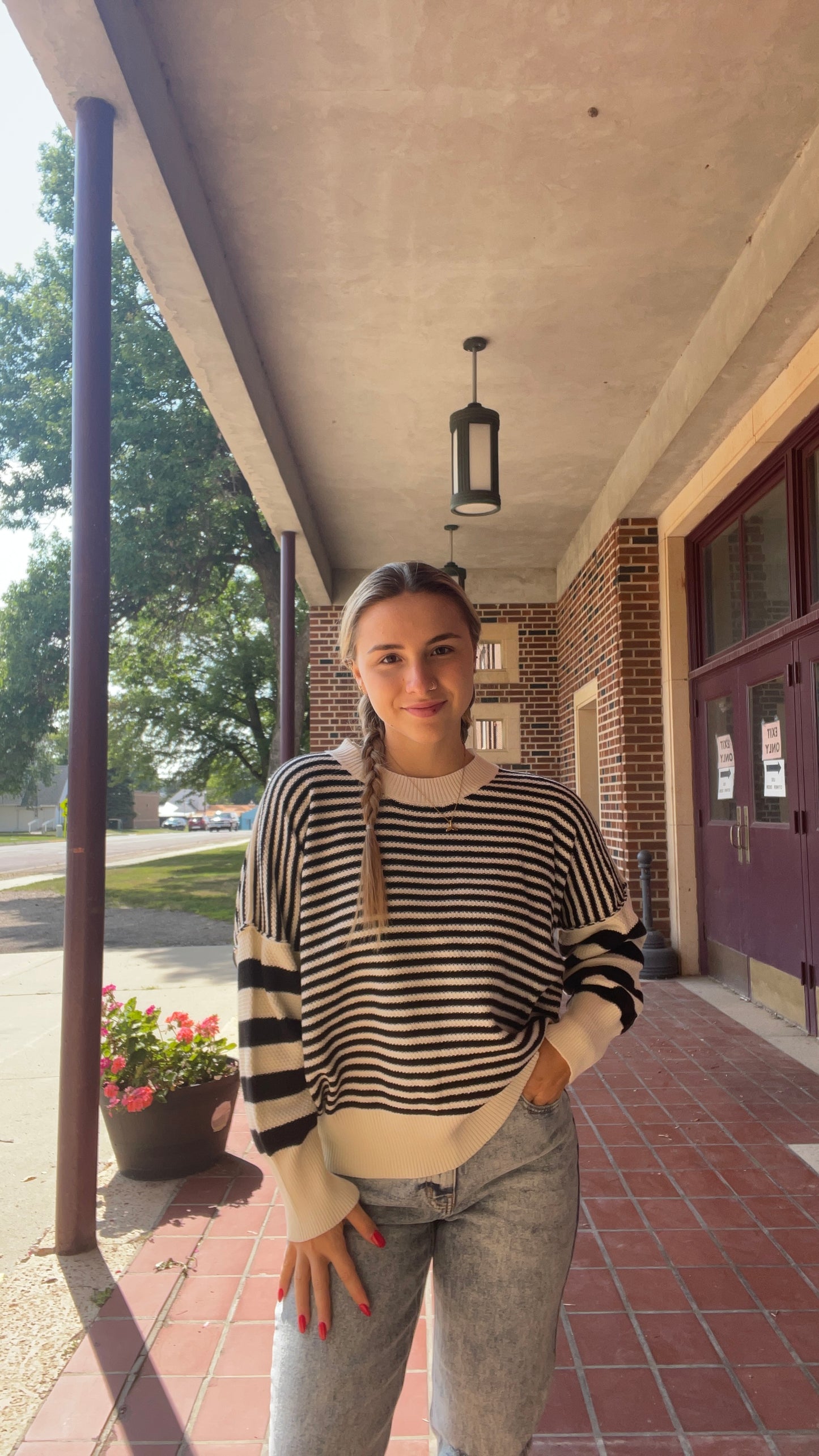 WHITE BIRCH- Black and White Sweater