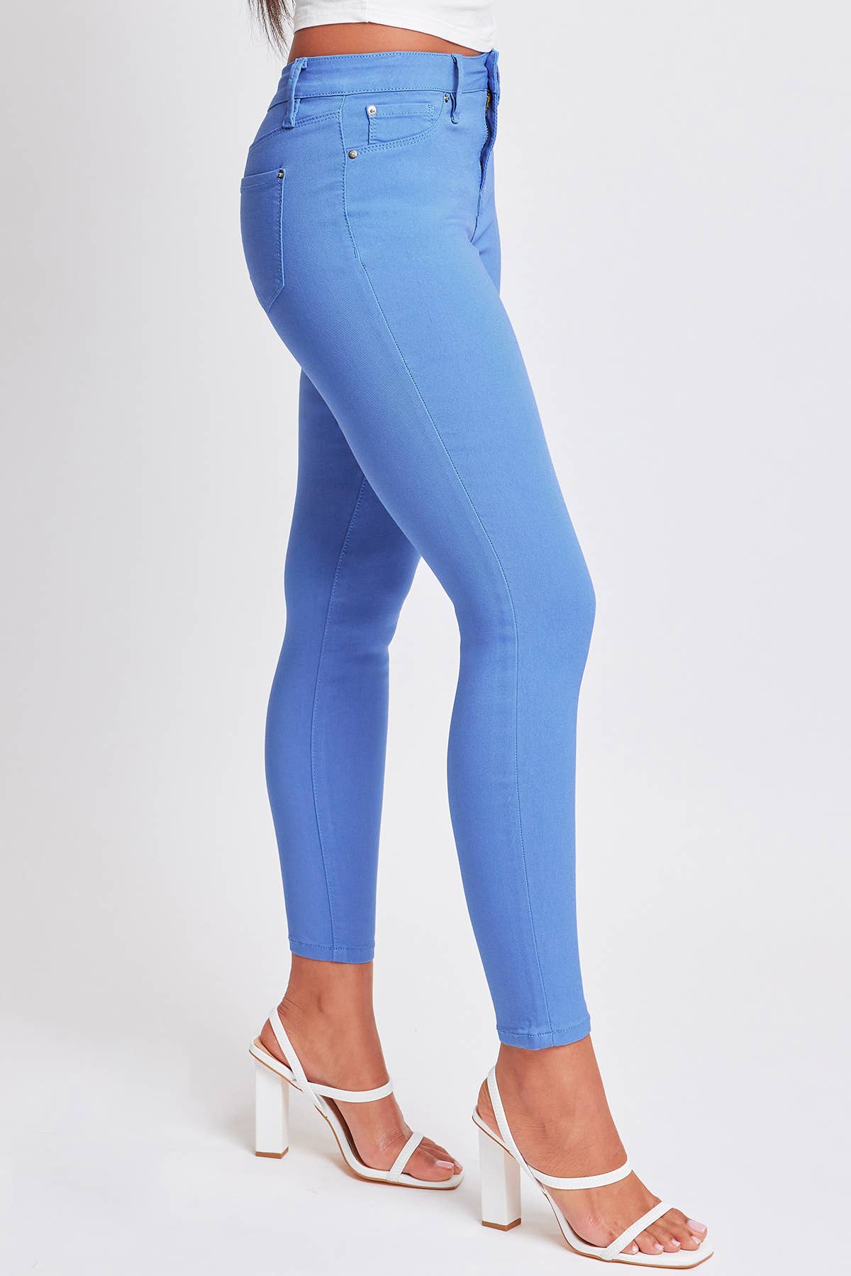 Hyperstretch Mid-Rise Skinny Jean: XL / Junior / Shell Pink