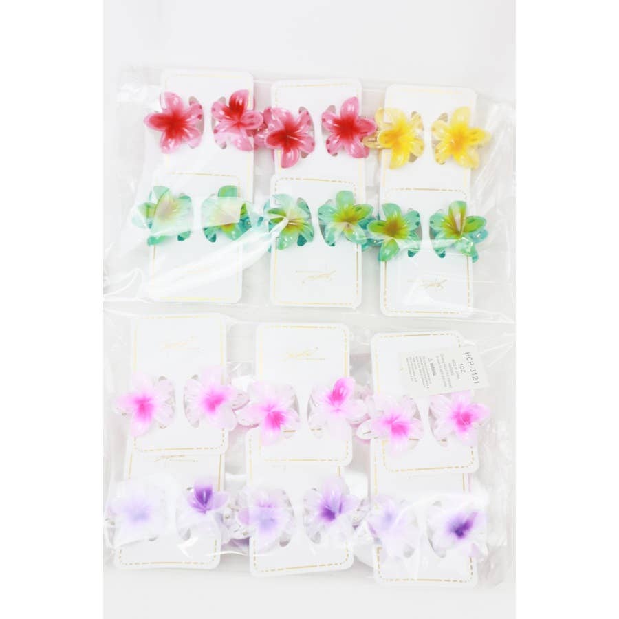 Ombre Plumeria Flowers Hair Claw: MIX COLOR / ONE