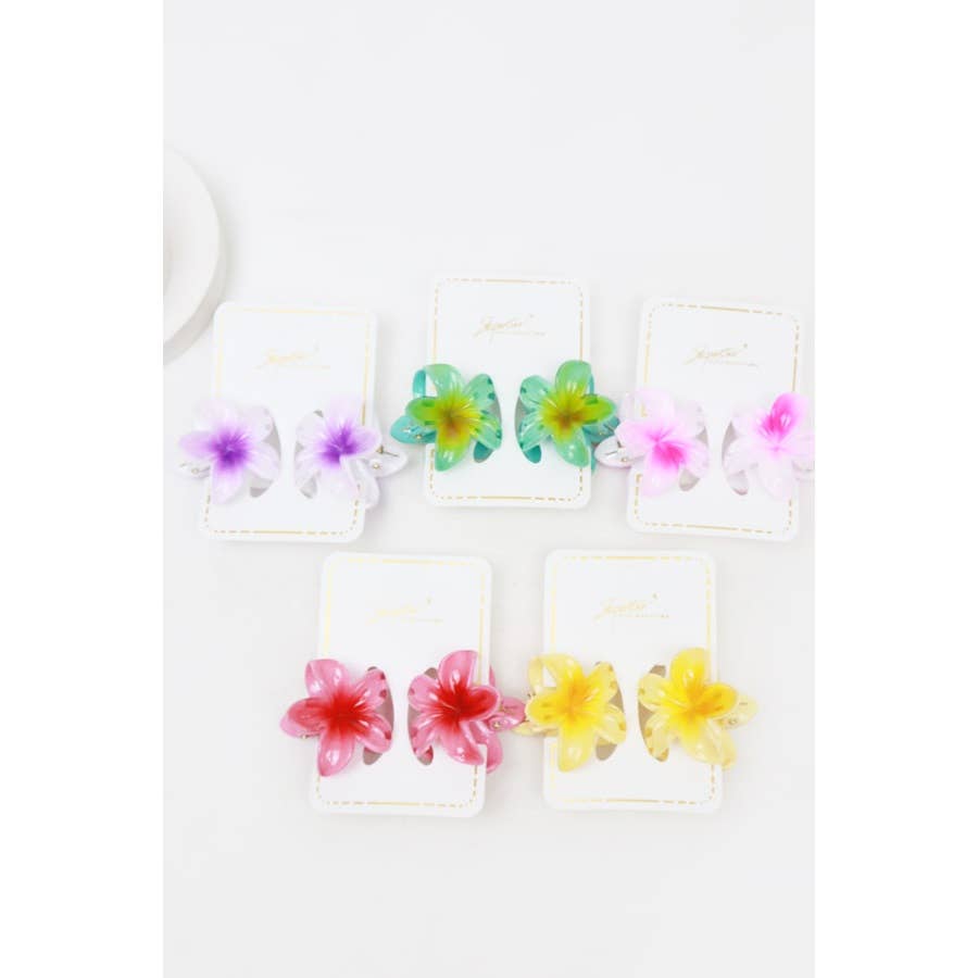 Ombre Plumeria Flowers Hair Claw: MIX COLOR / ONE