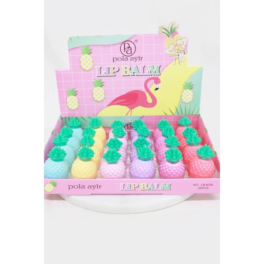 24-Pcs Pineapple Lip Balm: MIX COLOR / ONE