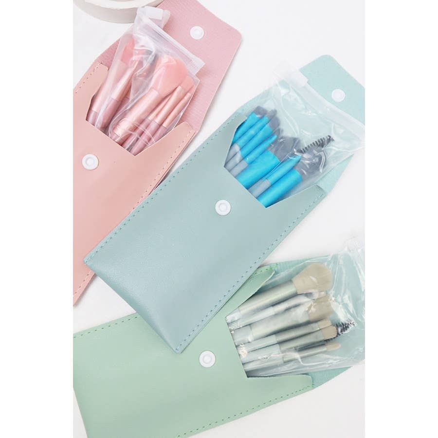 8-pc Make Up Brush Set with PU Case: MIX COLOR / ONE