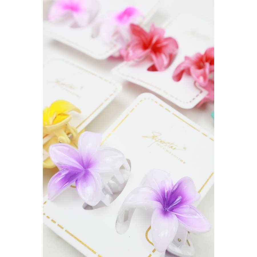 Ombre Plumeria Flowers Hair Claw: MIX COLOR / ONE