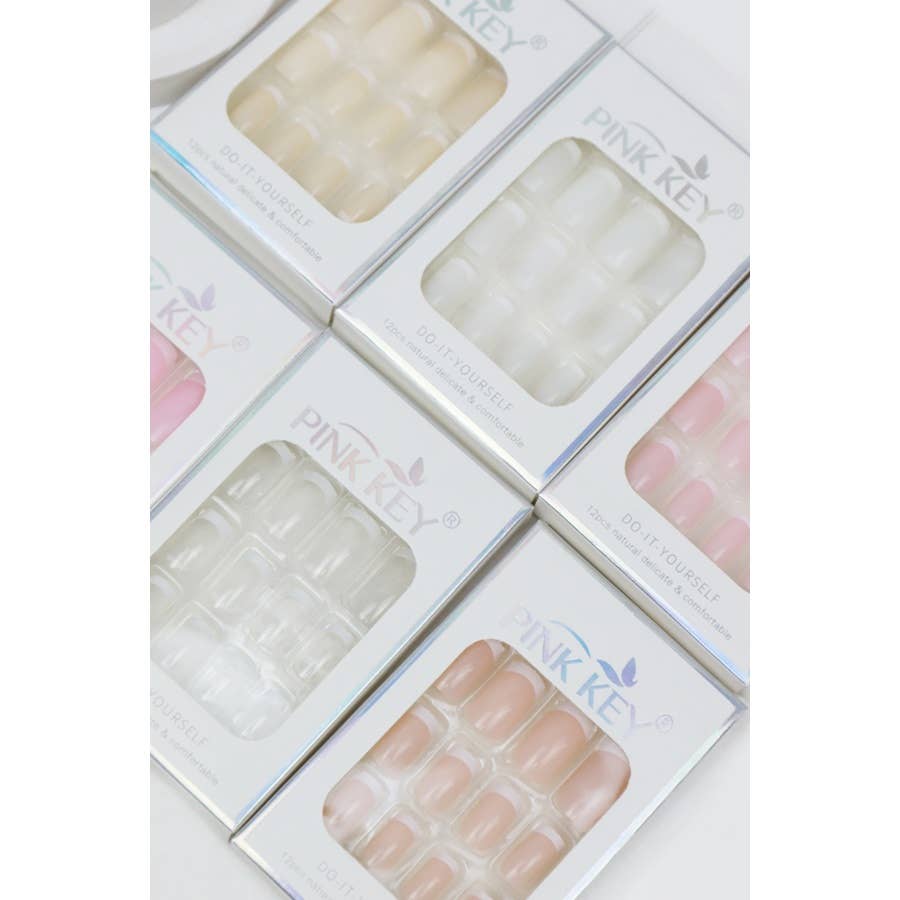 Natural Look French Tip Press on Nails: MIX COLOR / ONE