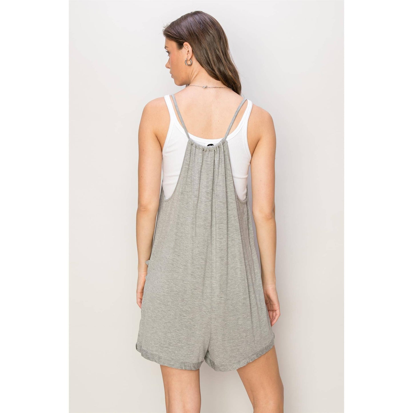 HF24E140-PATCH POCKET JERSEY ROMPER: PAMPAS YELLOW / L