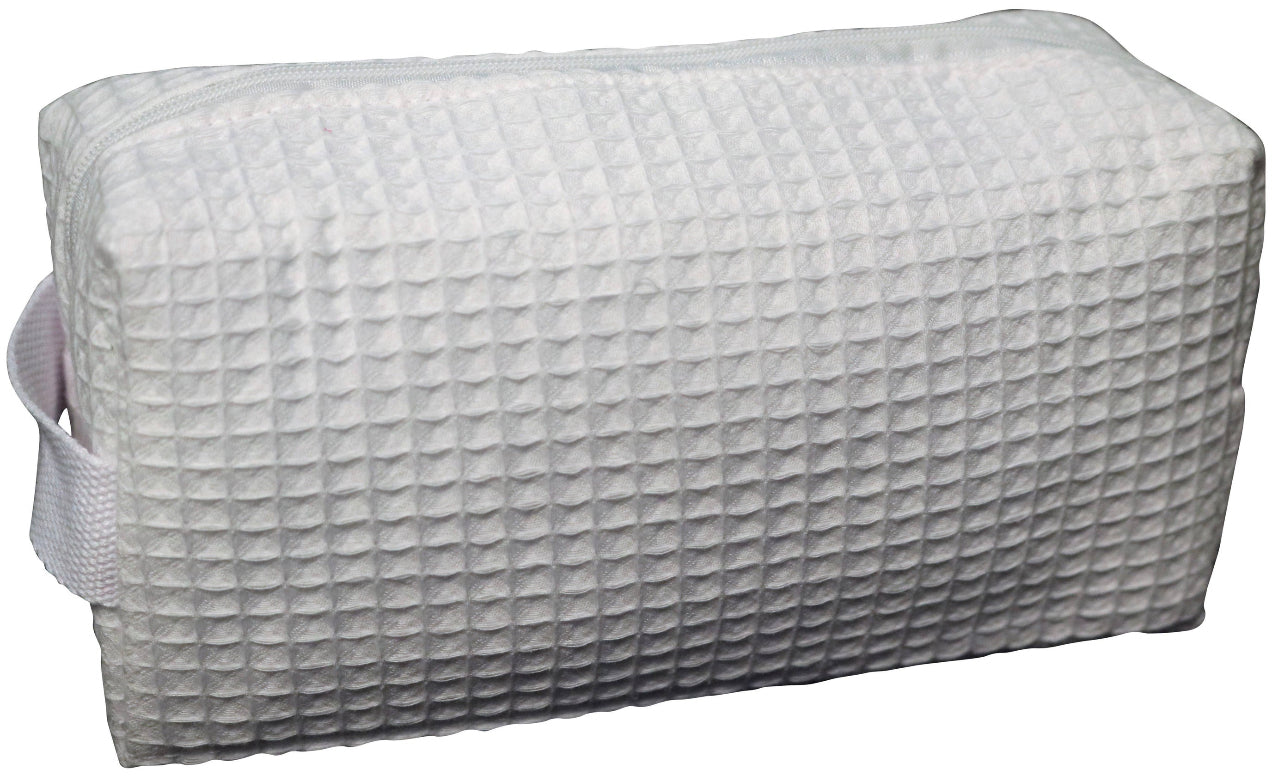Cotton Waffle Cosmetic Bag, Small