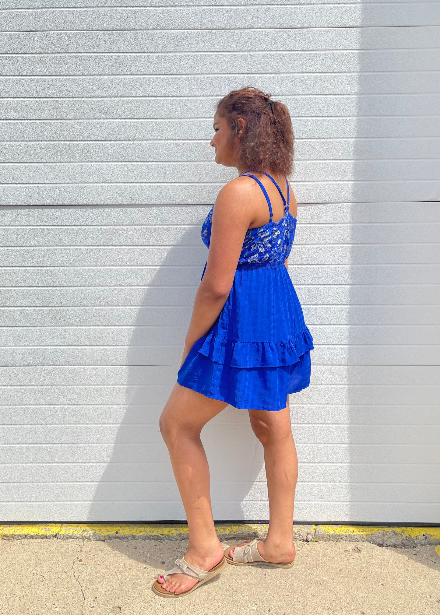 WHITE BIRCH- Foil Cami Romper