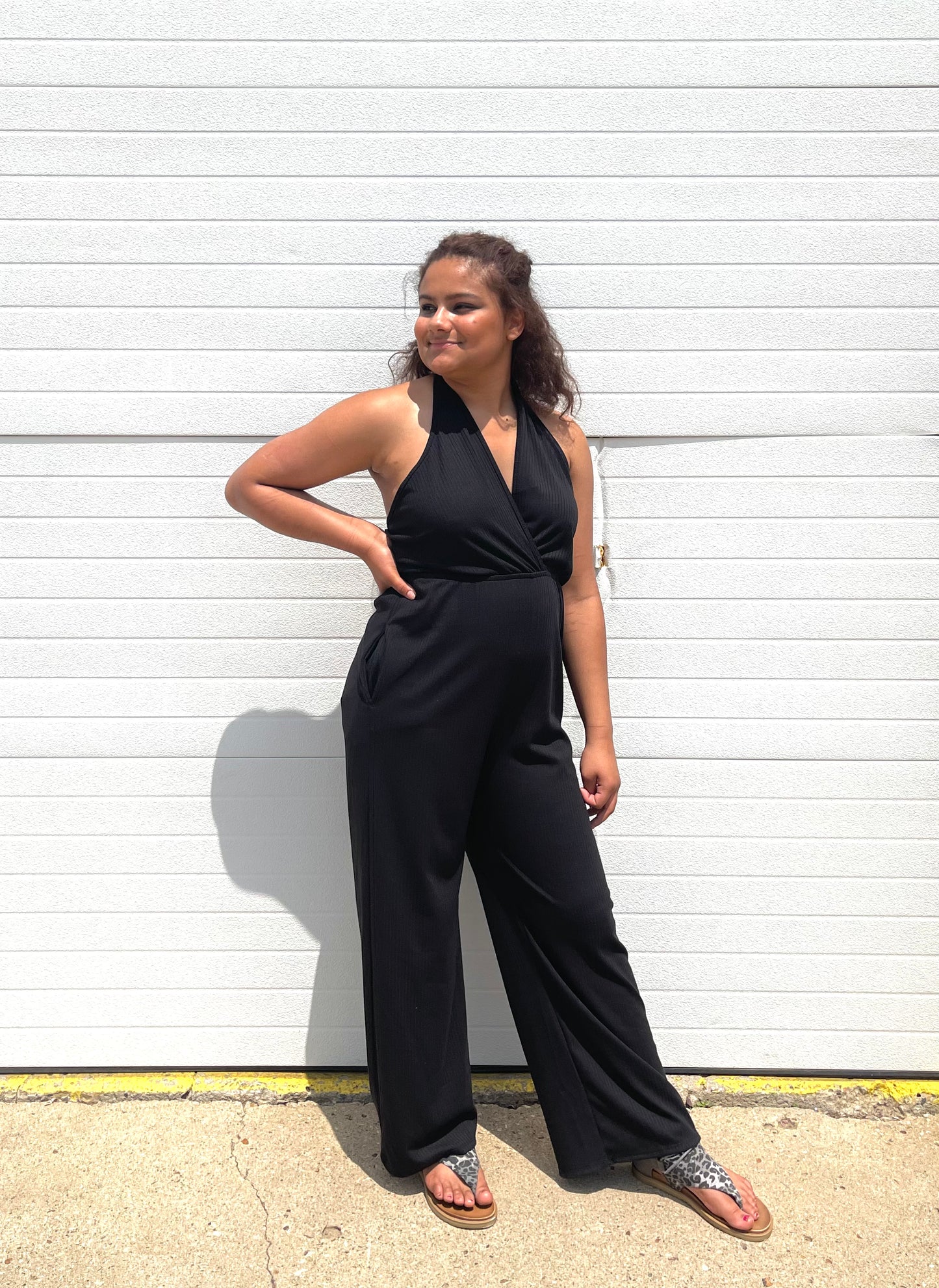 WHITE BIRCH- Halter Neck Jumpsuit