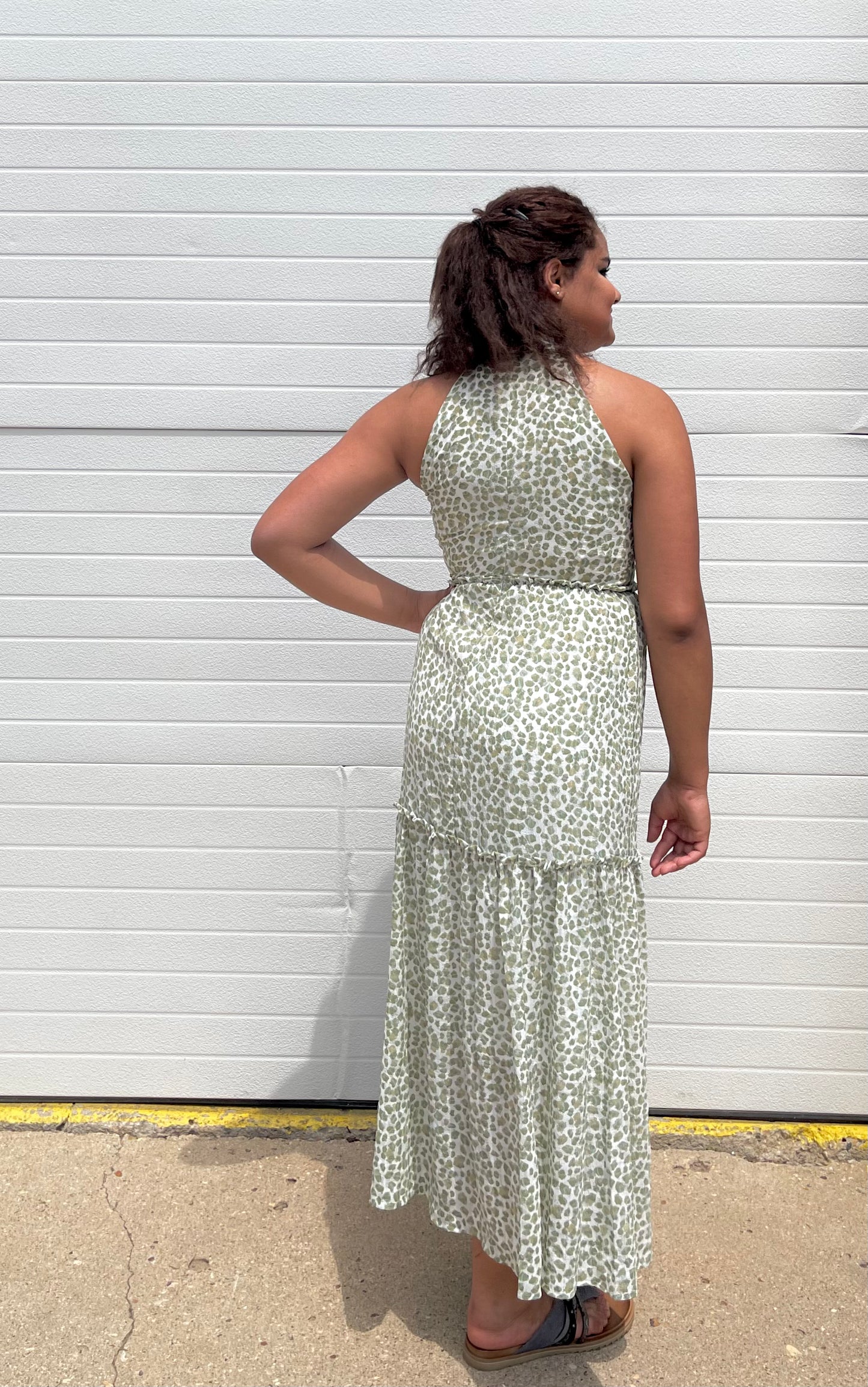 PAPER CRANE- Front Neck Open Halter Dress