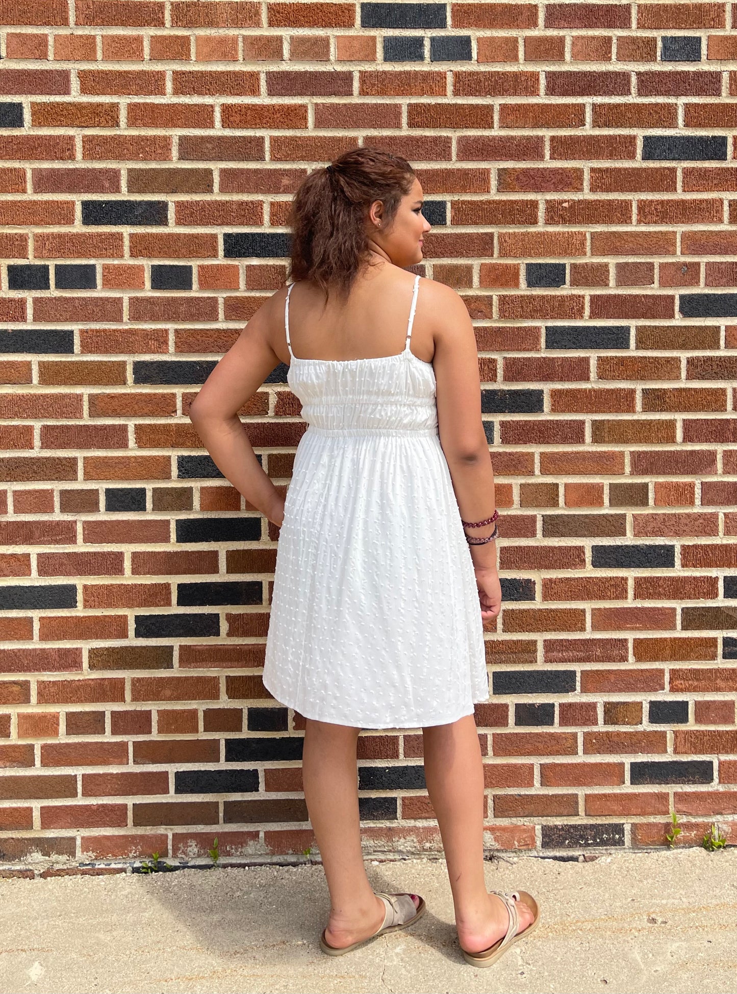 WHITE BIRCH- Ivory Sleeveless Solid Woven Dress