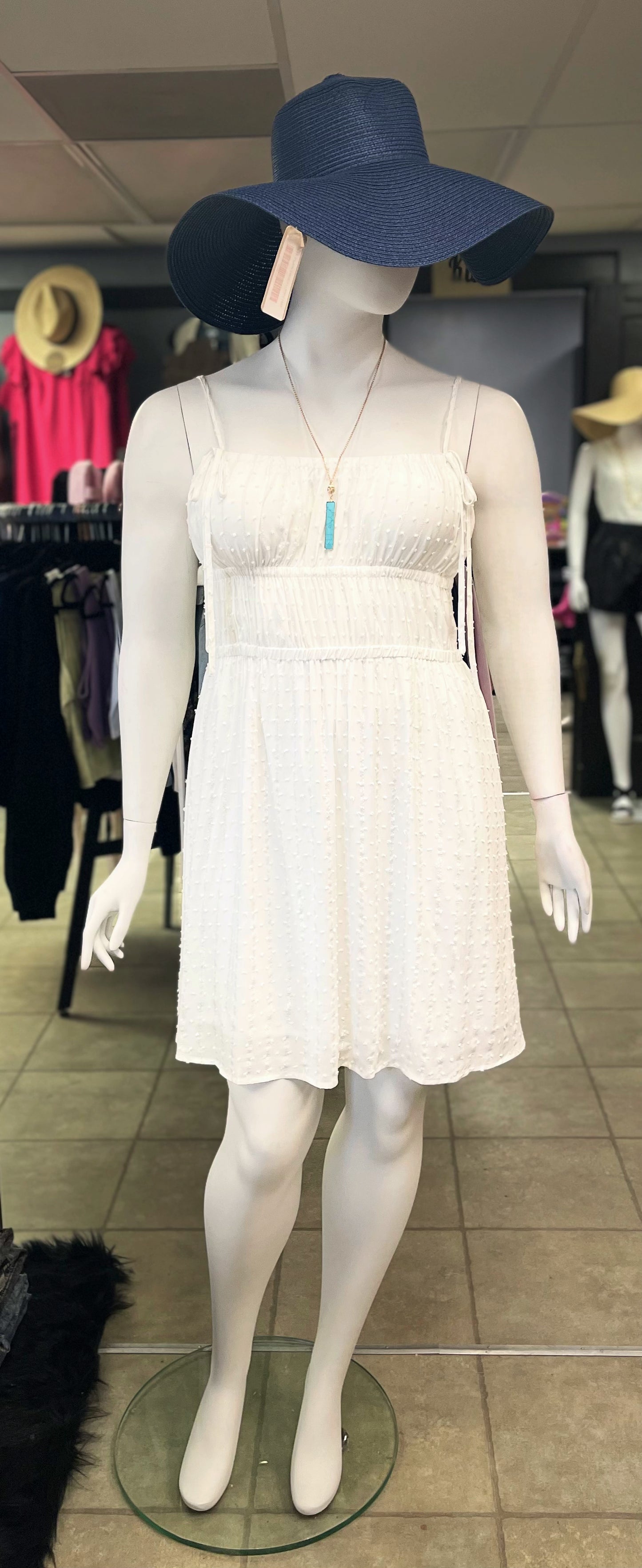 WHITE BIRCH- Ivory Sleeveless Solid Woven Dress