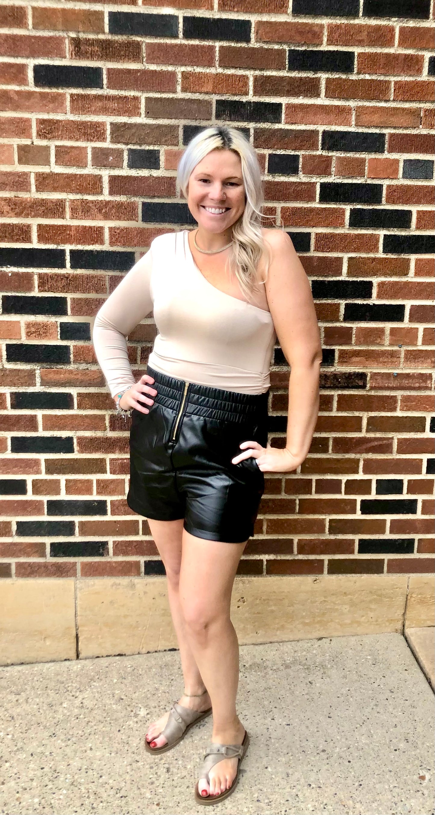 CES FEMME- Faux Leather Shorts