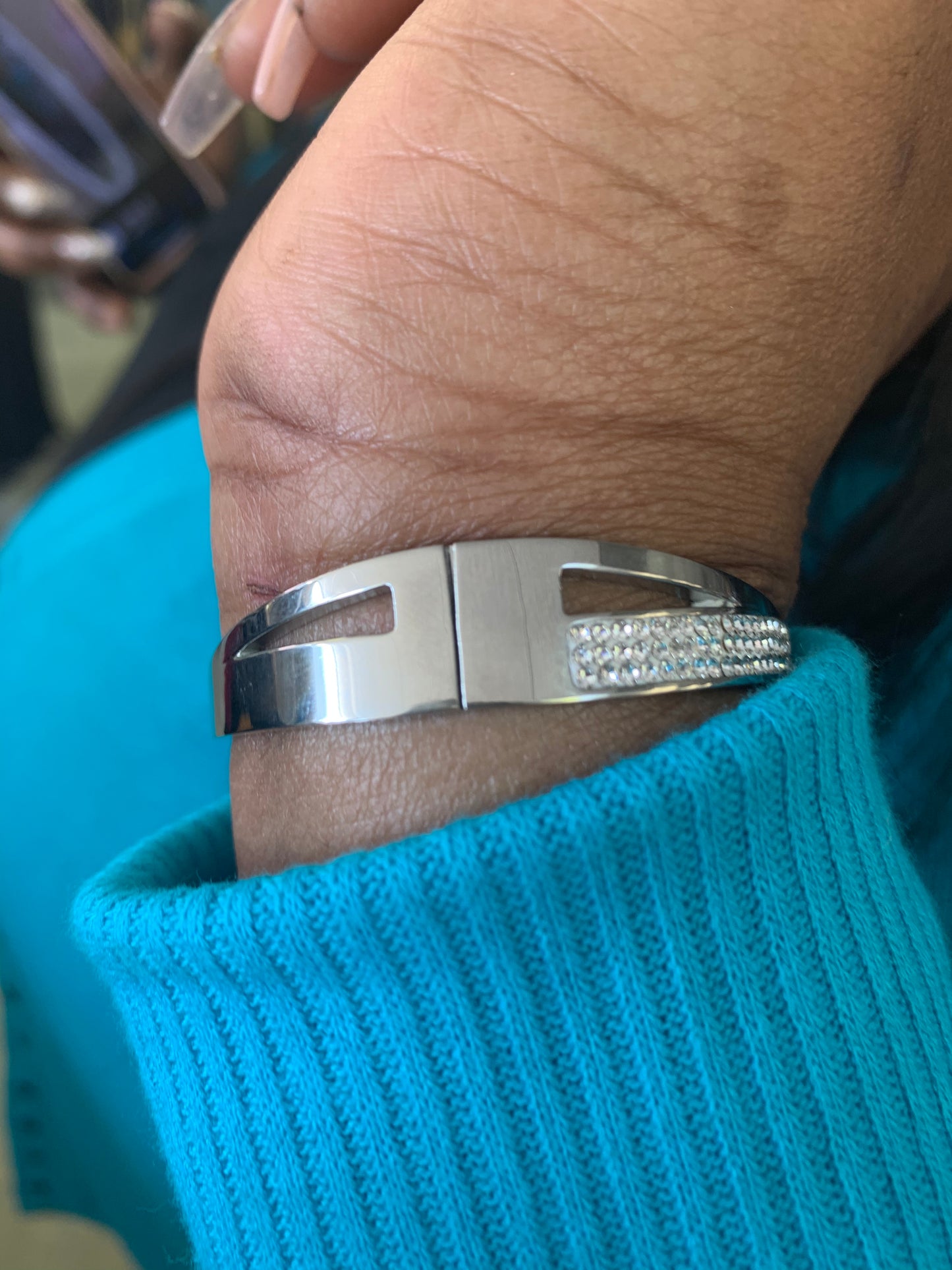 Snap On Criss Cross Diamond Bracelet