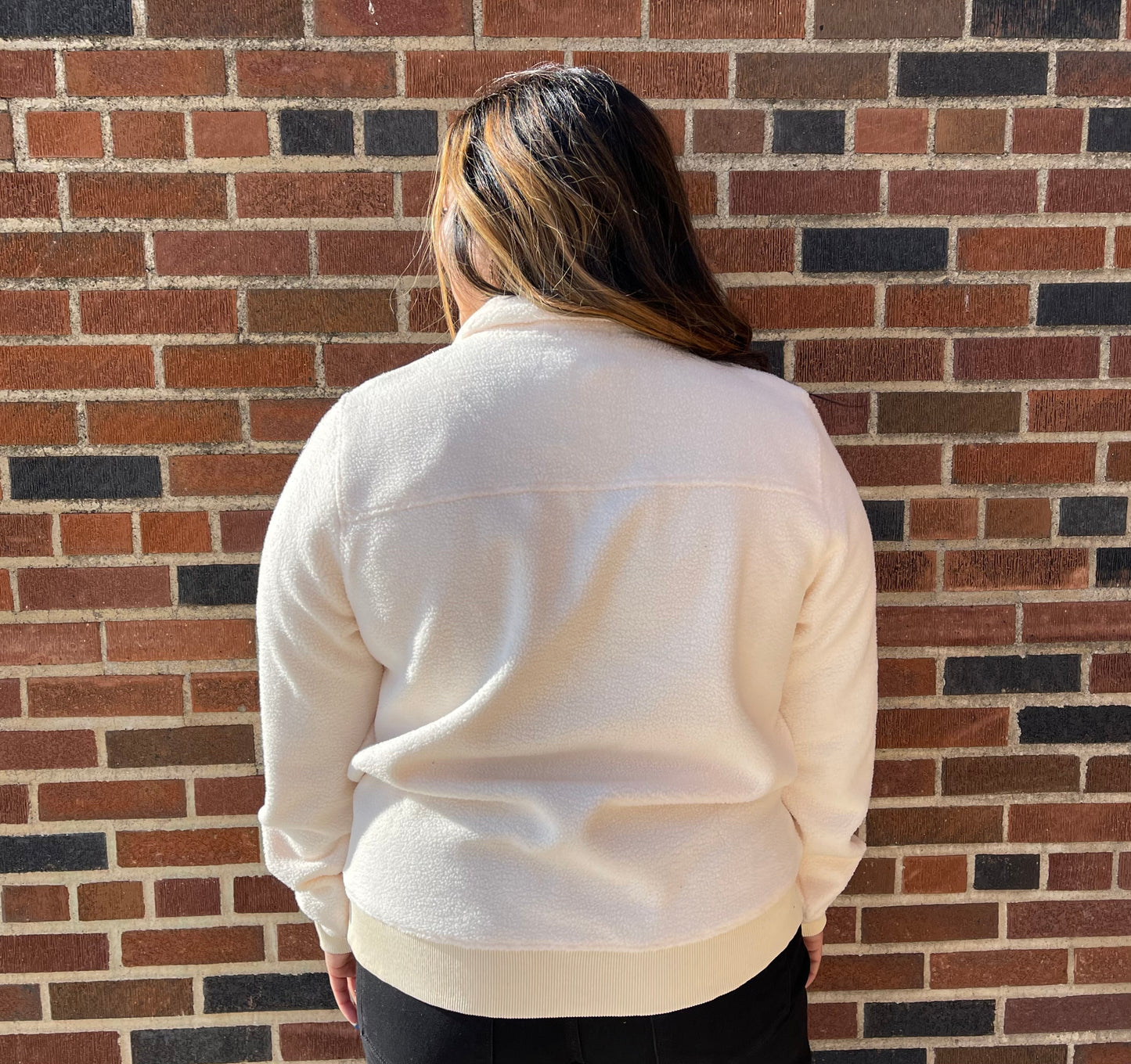 WHITE BIRCH- Long Sleeve Solid Sherpa Knit Pullover