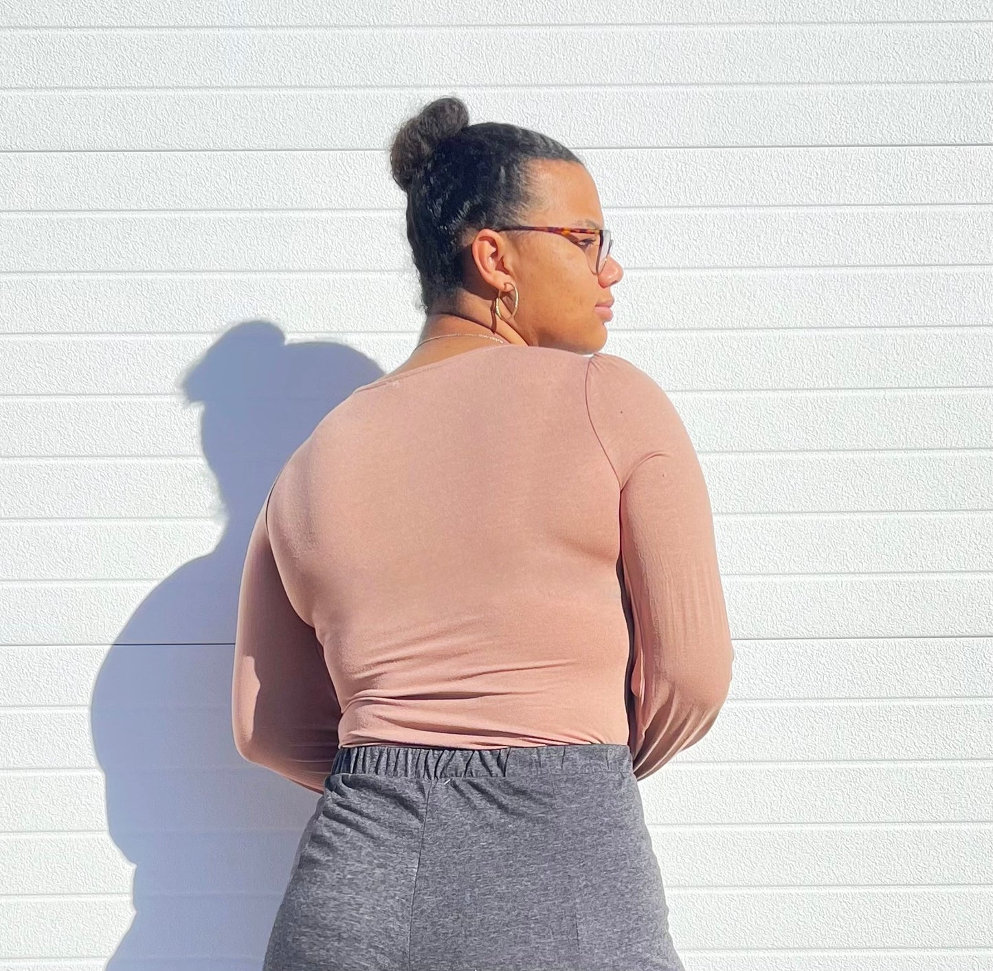 MINE- Knit V Neck LS Bodysuit