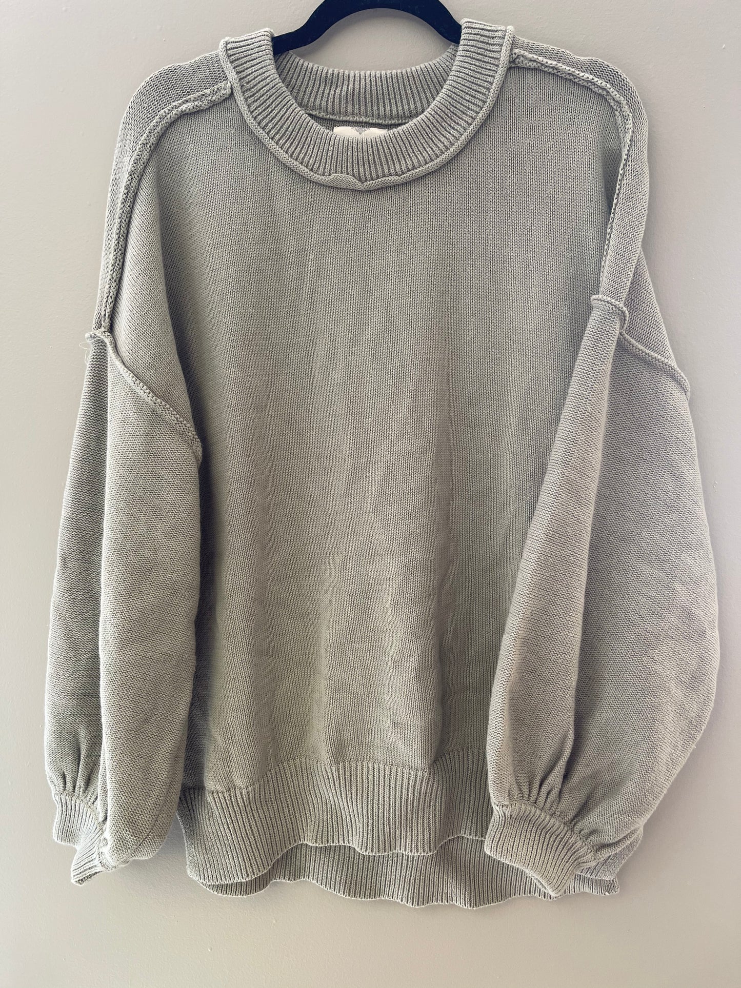 PERCH- Plus Knit Sweater w/ Outer Stitching