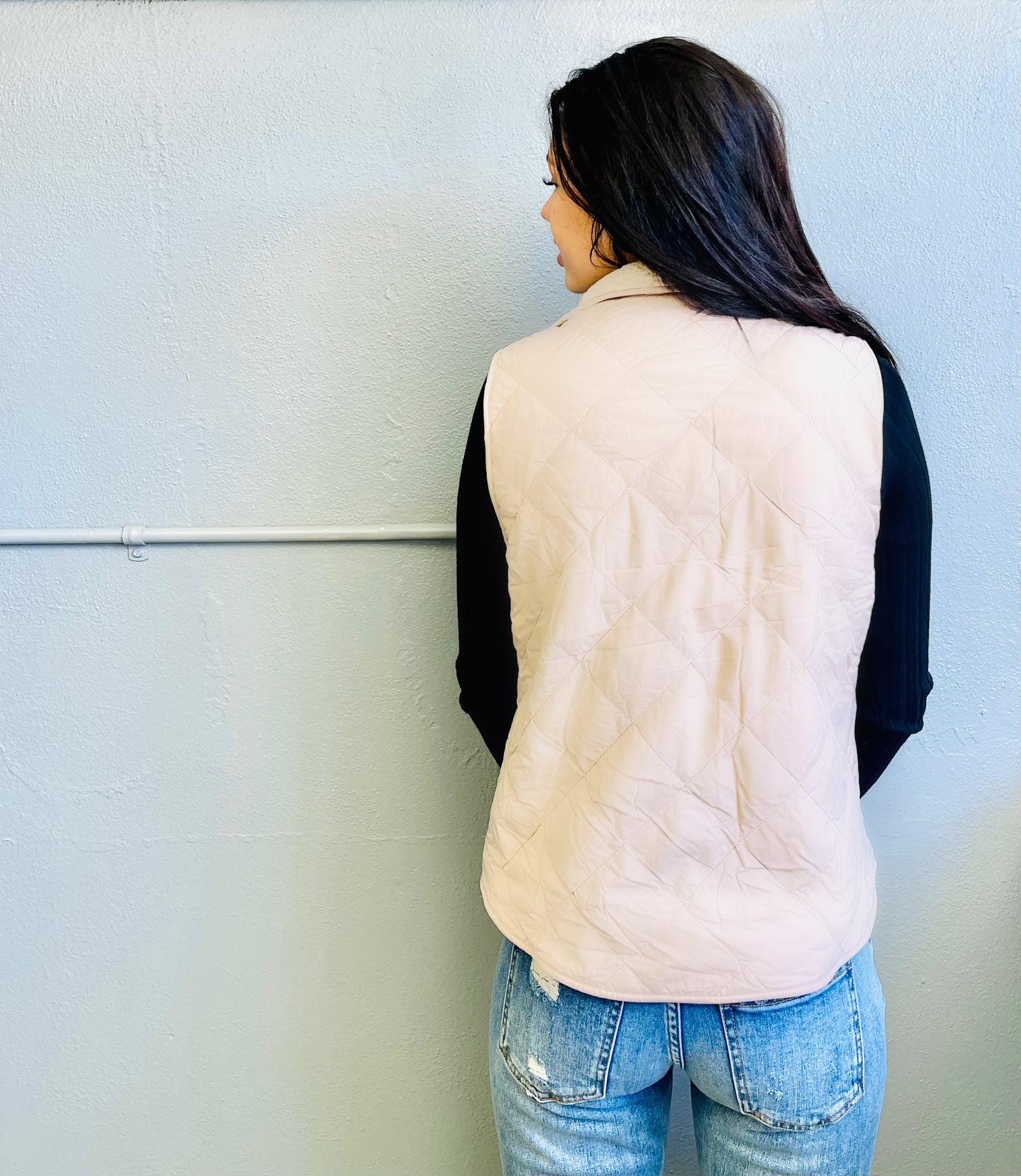LOVE TREE- Diamond Reversible Puffer Vest