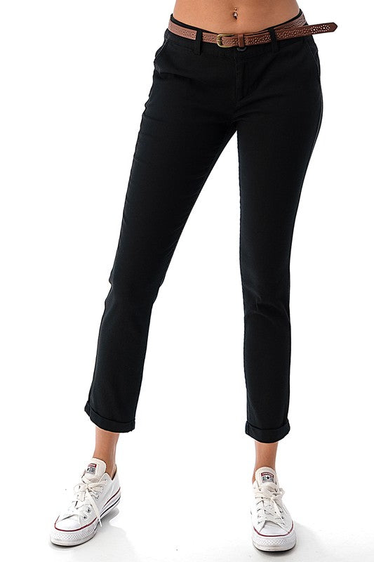 Thinkable- Ankle Cut Dress Pants w/ Belt