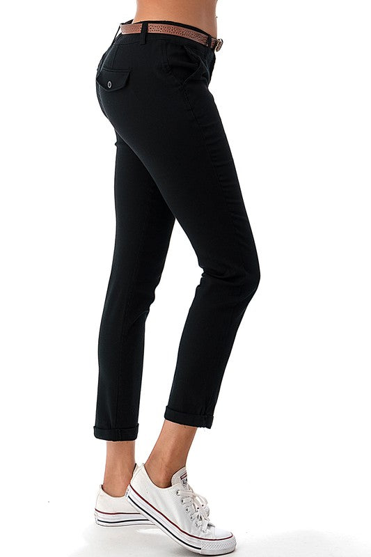 Thinkable- Ankle Cut Dress Pants w/ Belt