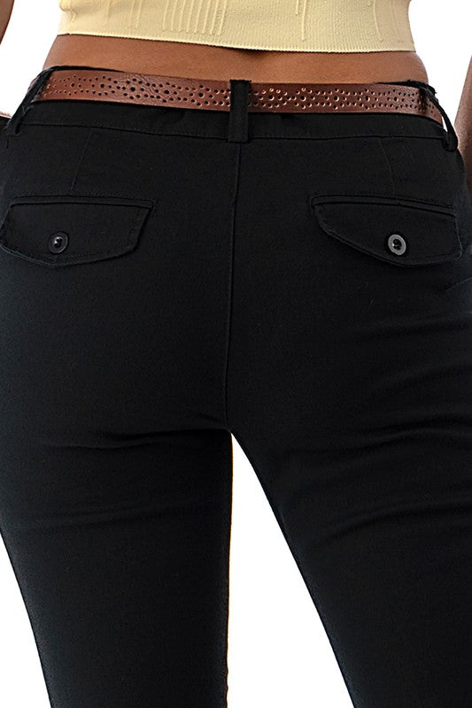 Thinkable- Ankle Cut Dress Pants w/ Belt