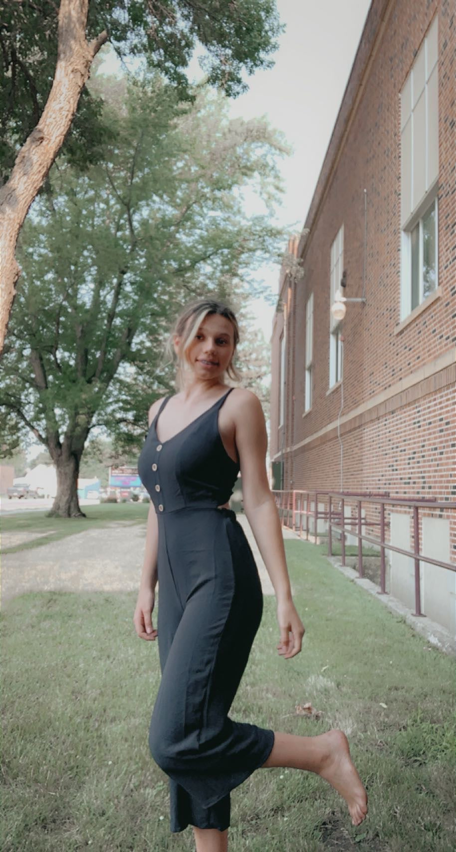 Sweet Lovely- Tie Back Jumpsuit Wide Legs