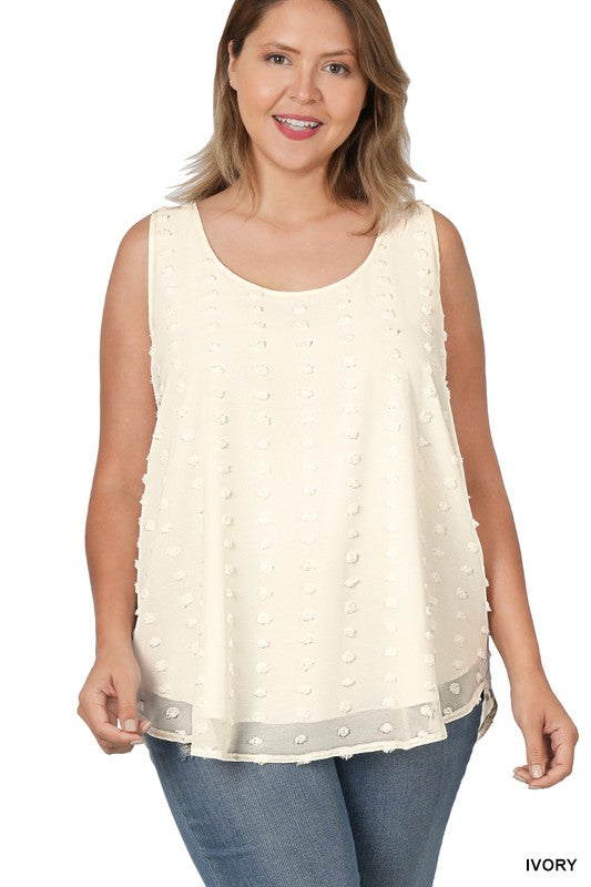 ZENANA- Swiss Dot Tank Top