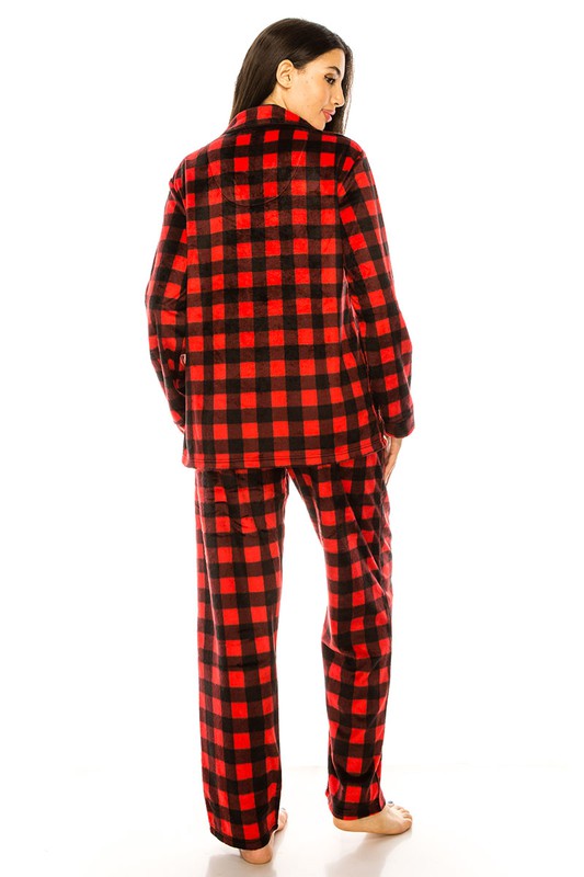 BU- 2 Piece Plaid Pajama Set