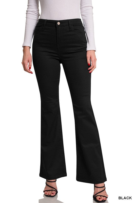 ZENANA- Colored High Rise Bootcut Denim Pants