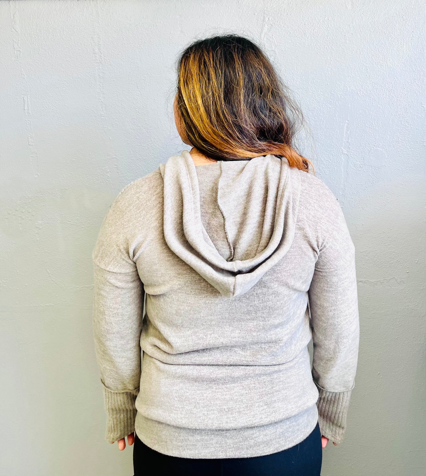 HEIMISH- PLUS Drawstring Ribbed Hoodie