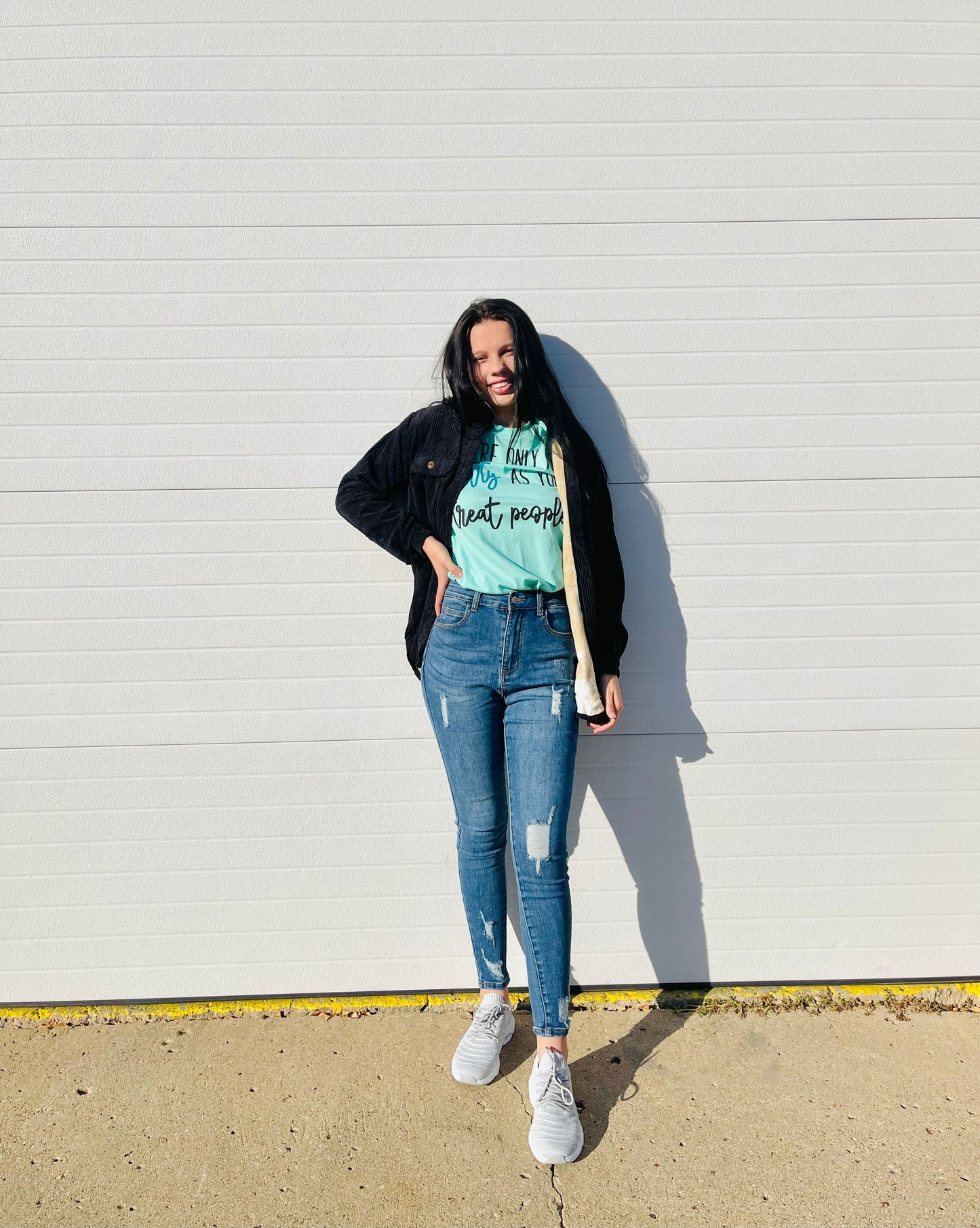 WHITE BIRCH- High Rise Distressed Skinny Jeans