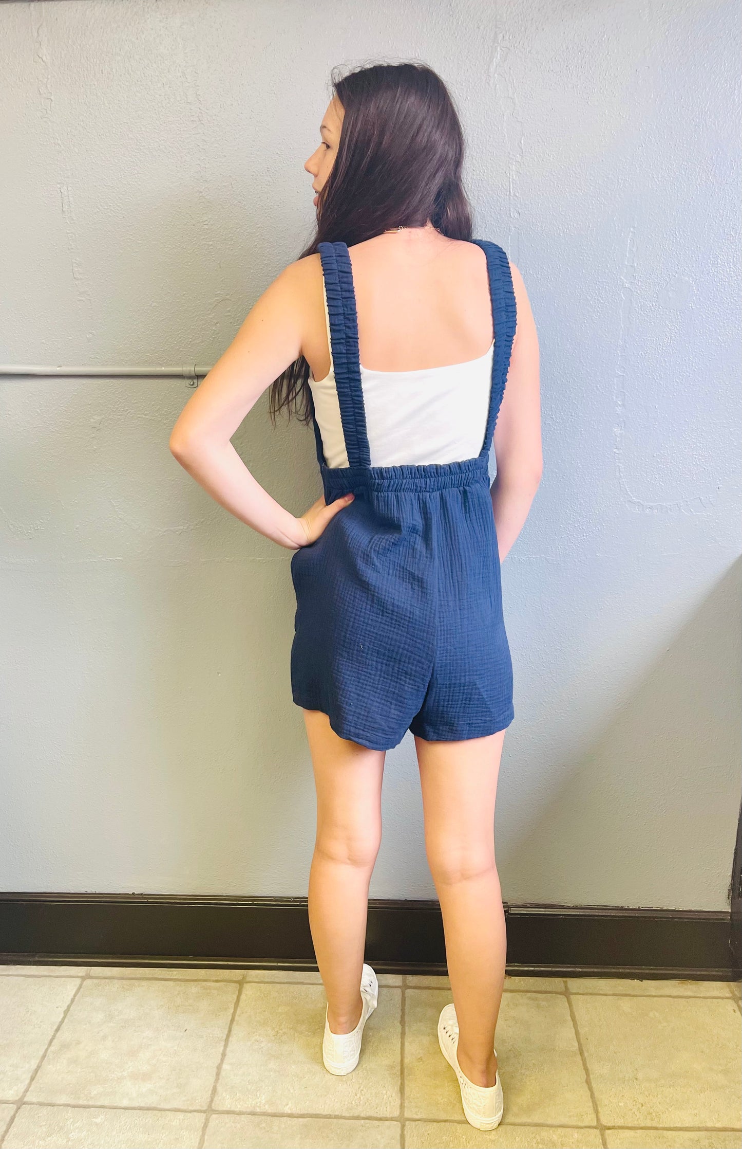 CES FEMME- Navy Romper