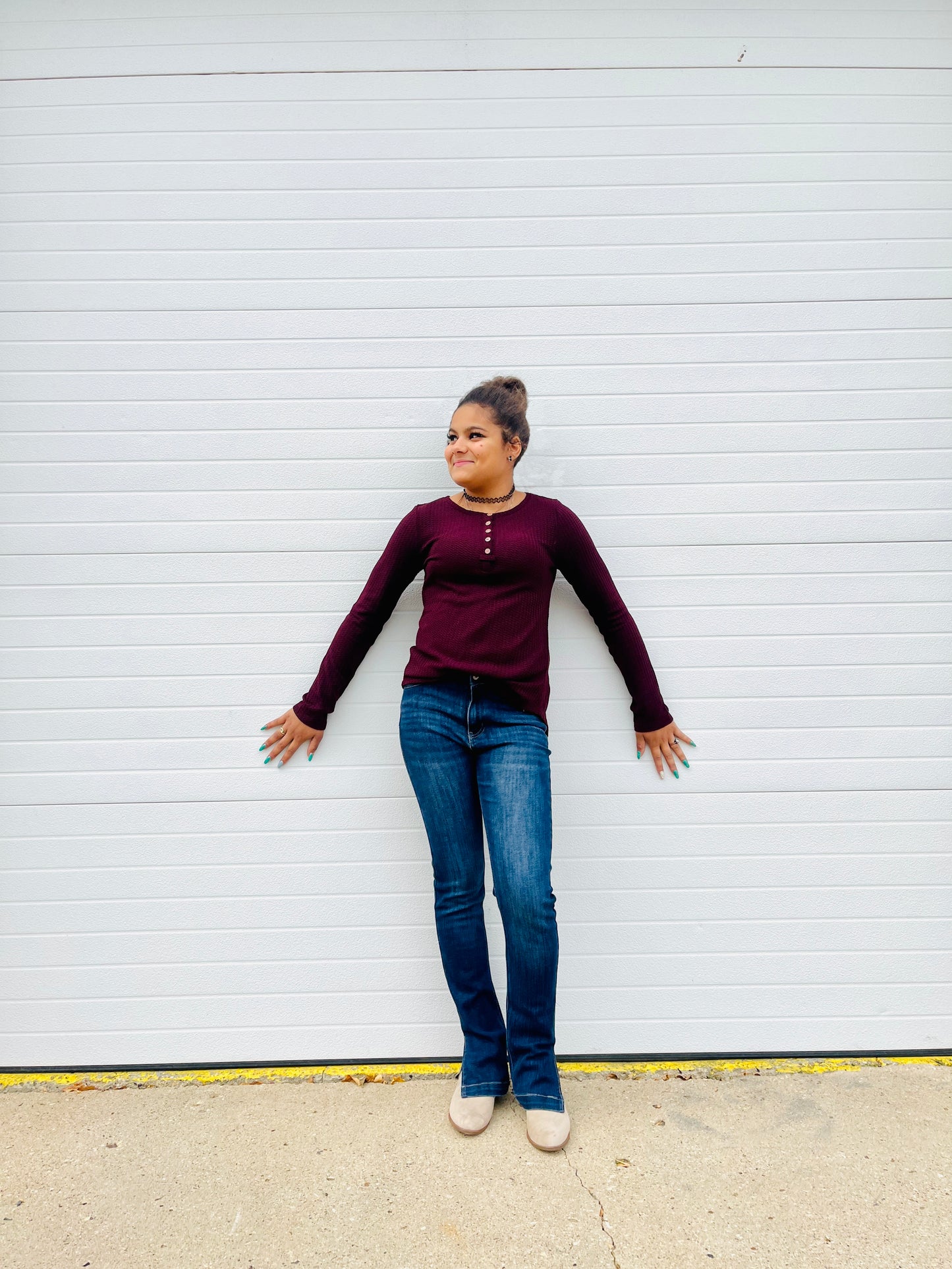 HEM AND THREAD- Waffle Henley