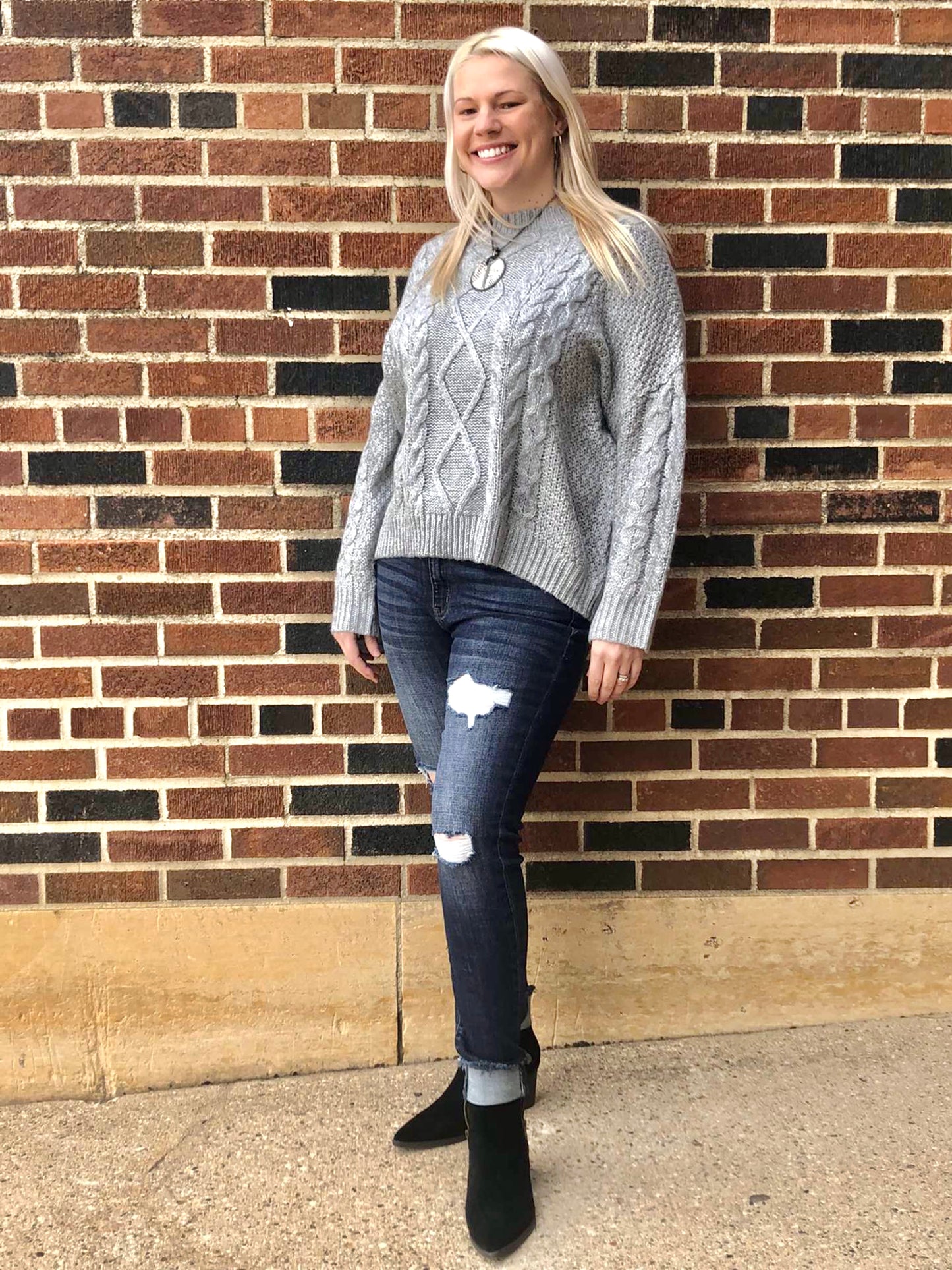 PAPER CRANE- Cable Knit Pretzel Sweater