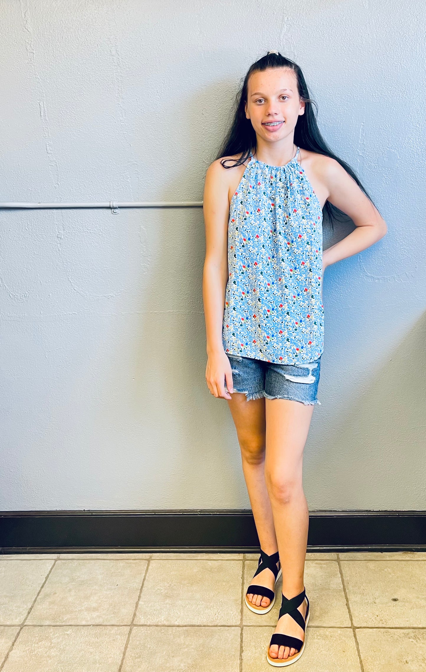 STACCATO- Halter Neck Floral Tank